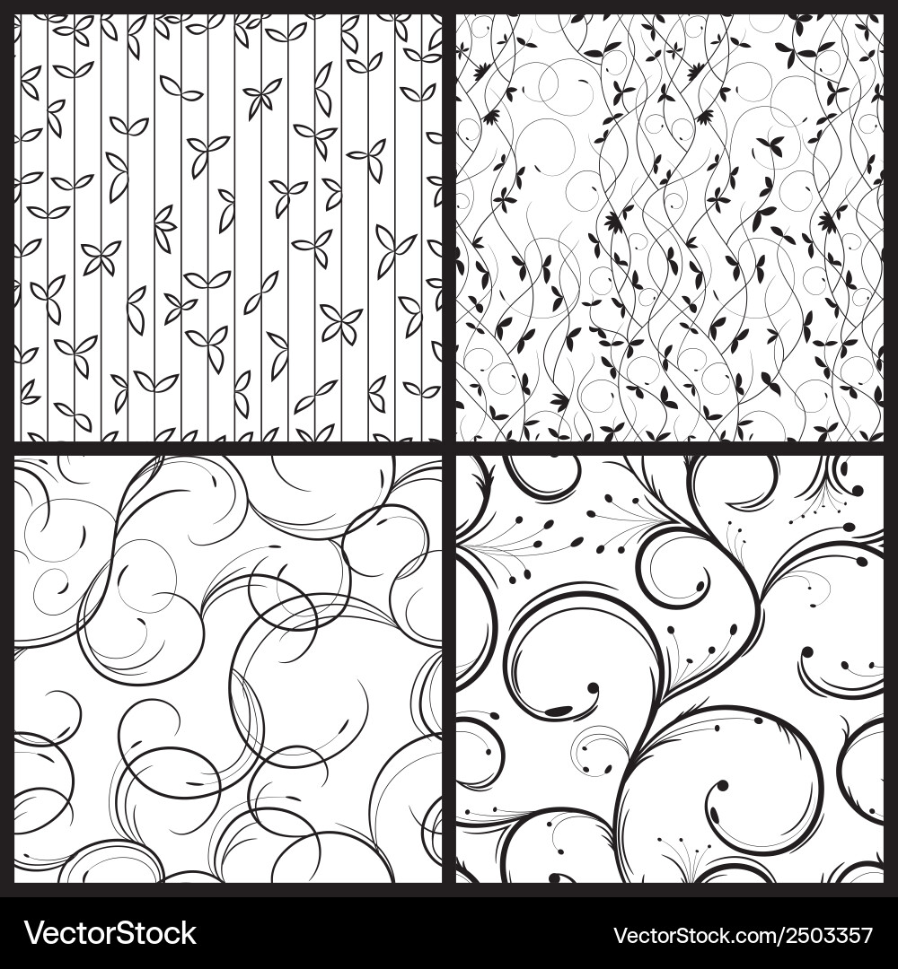 Set of abstract seamless patterns vector image