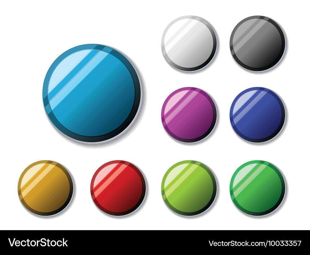 Set of glossy buttons vector image