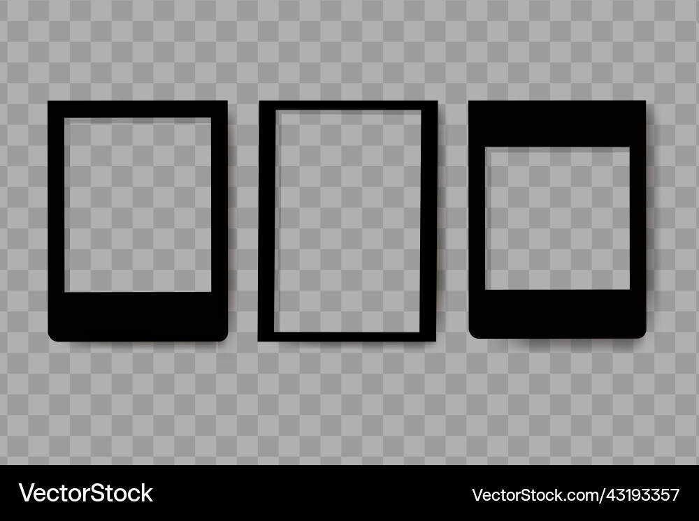 Set of realistic empty photo frames compositions Set of realistic empty photo frames compositions vector image