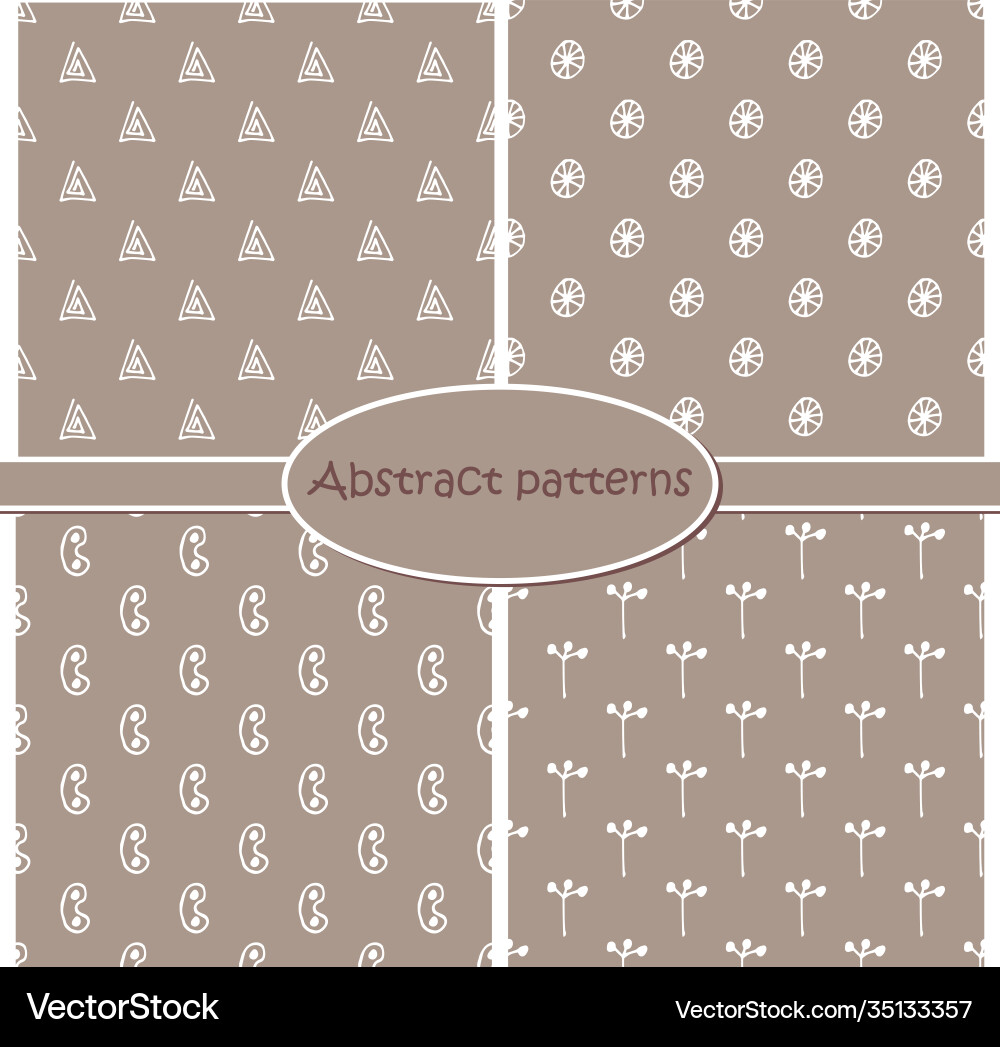 Simple pattern seamless set with abstract elements Simple pattern seamless set with abstract elements vector image