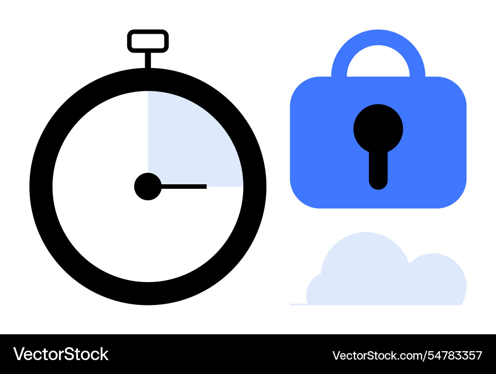 Timer lock and cloud - technology security Timer lock and cloud - technology security vector image