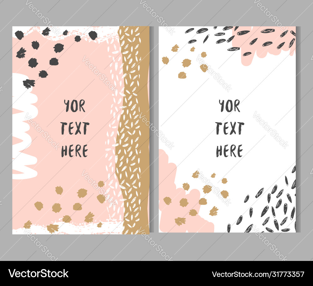 Two card templates with abstract lines dots Two card templates with abstract lines dots vector image
