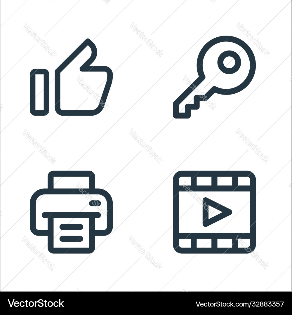 User interface line icons linear set quality Vector Image