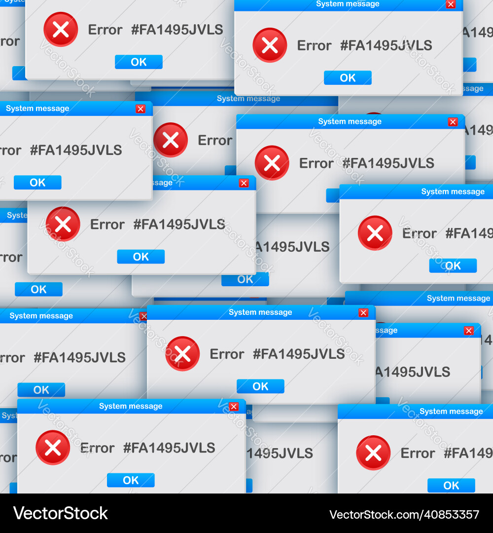 Vintage user interface critical error warning Vintage user interface critical error warning vector image
