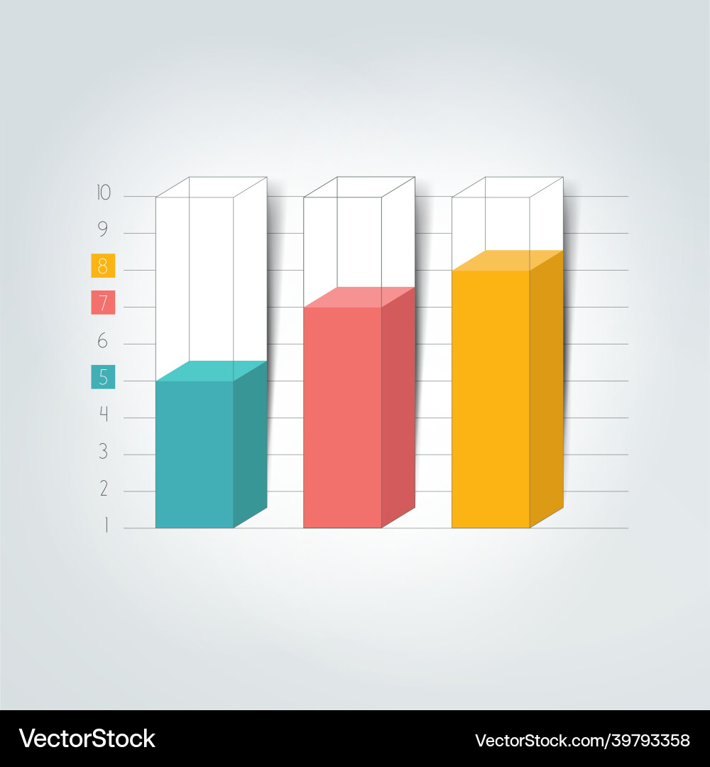 3d chart graph bar infographic element 3d chart graph bar infographic element vector image