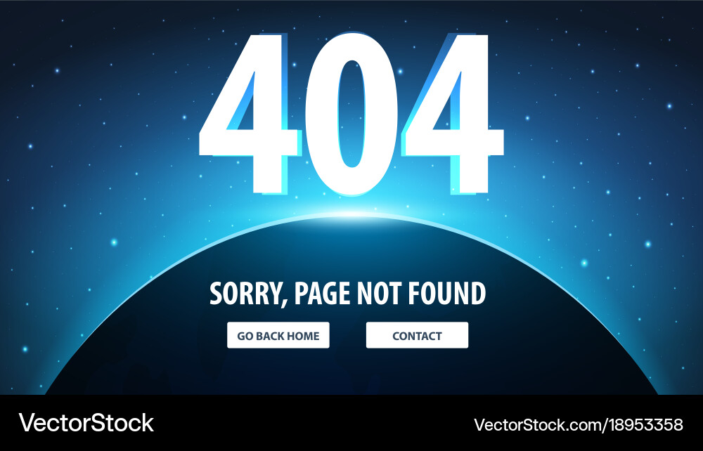 404 error with space on the background page vector image