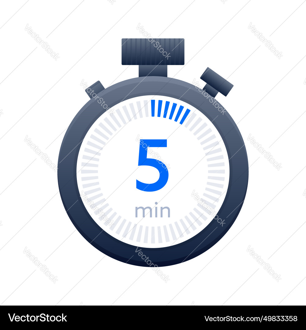 5 min timer and stopwatch icons countdown symbol vector image