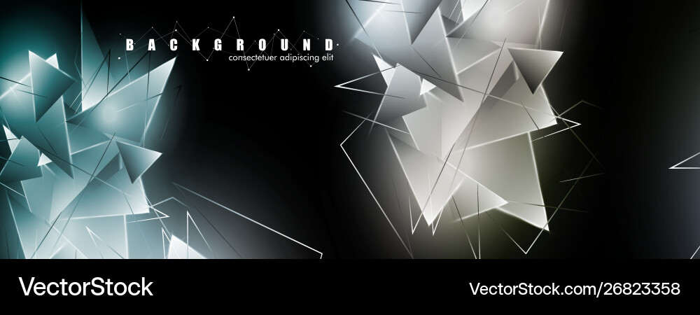 Abstract background with glowing triangles Vector Image