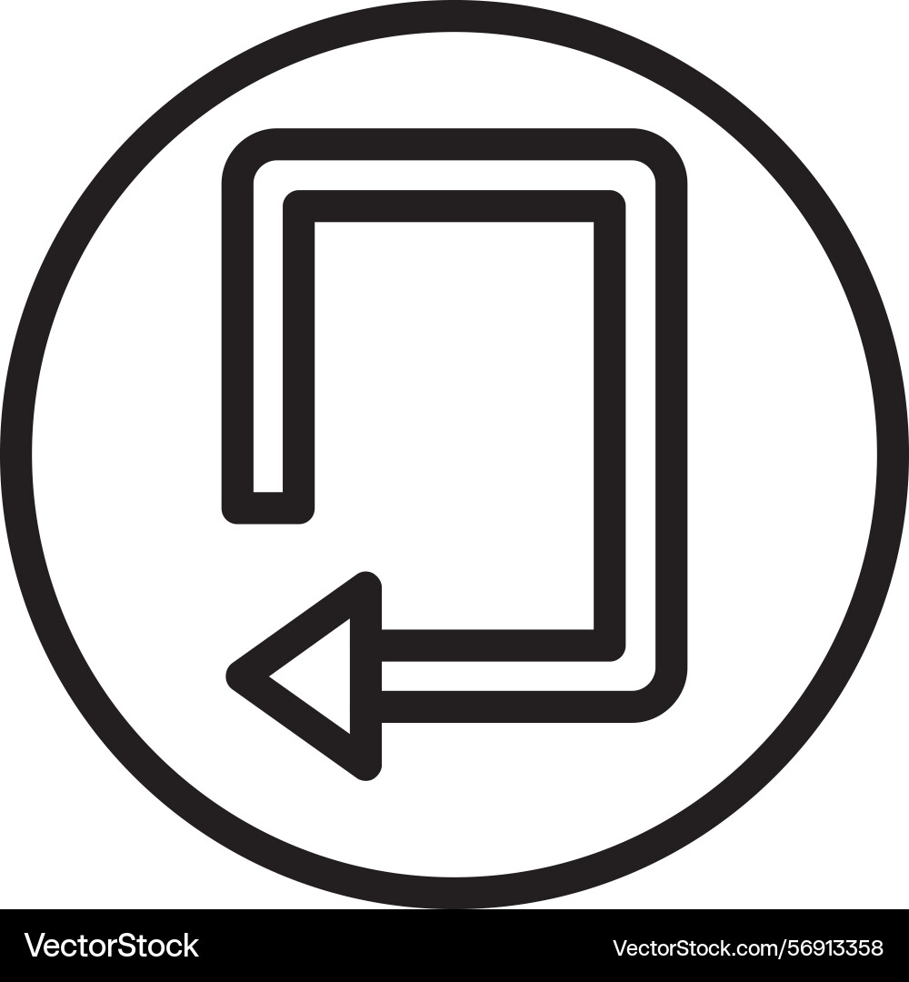 Arrow loop left linear style icon design vector image