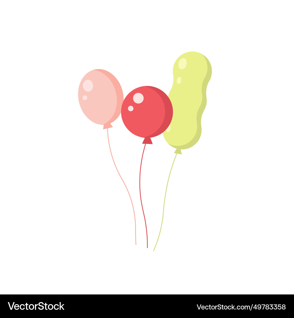 Balloons in cartoon flat style for celebrating Balloons in cartoon flat style for celebrating vector image