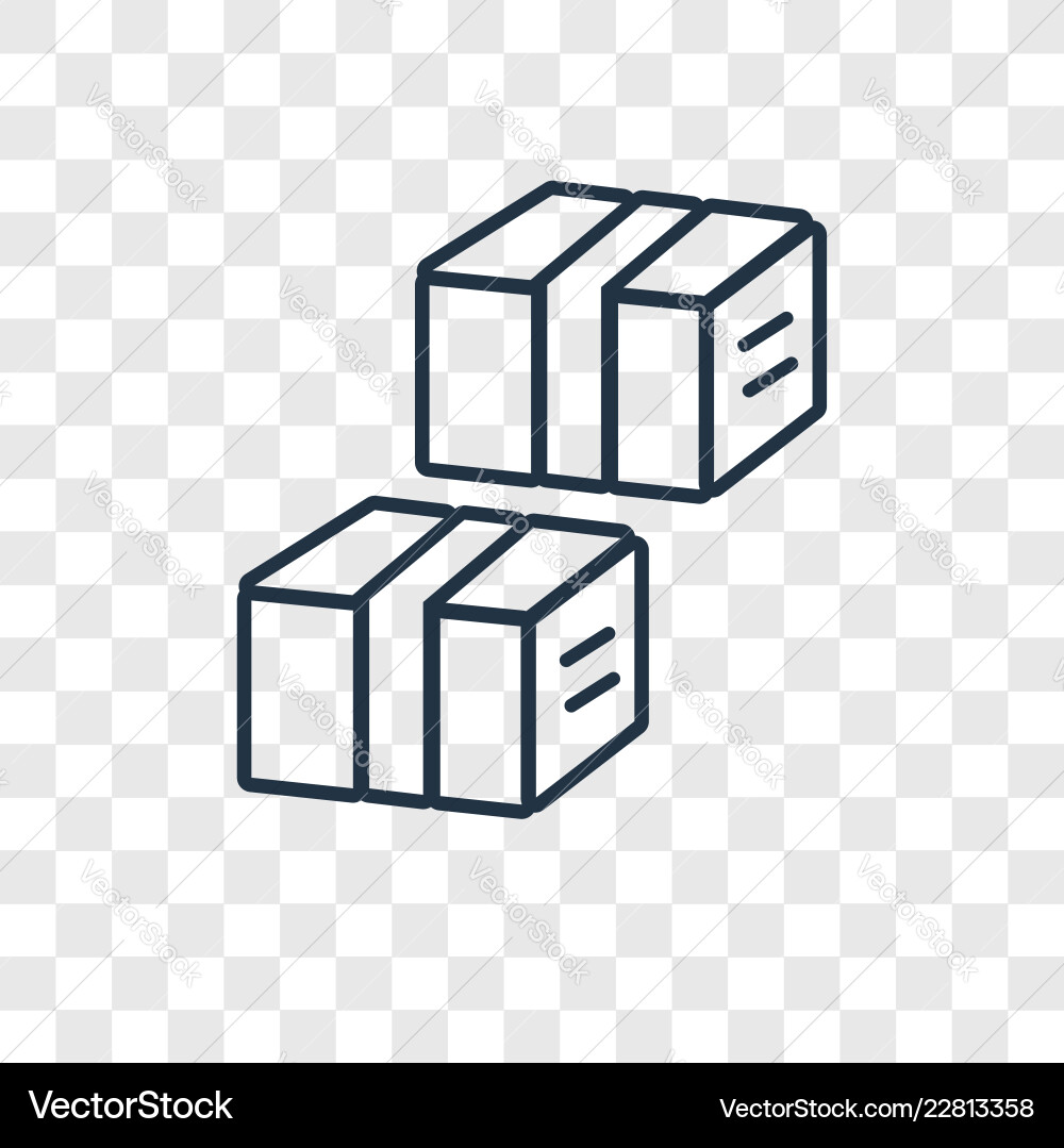 Boxes concept linear icon isolated on transparent Boxes concept linear icon isolated on transparent vector image