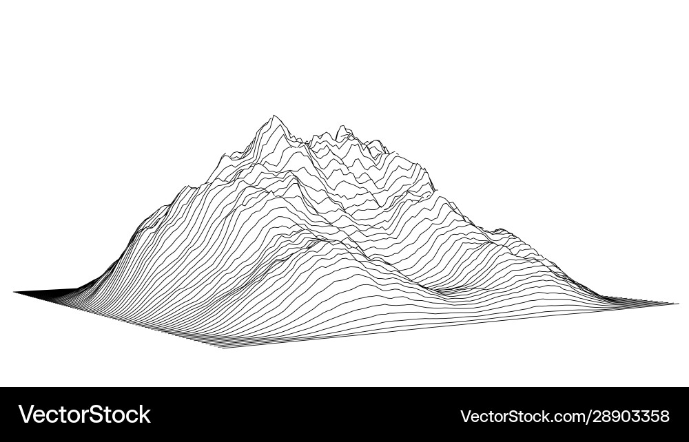 Curve lines in shape part mountain range Curve lines in shape part mountain range Vector Image