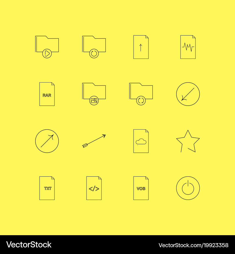 Files and folders linear icon set simple outline vector image