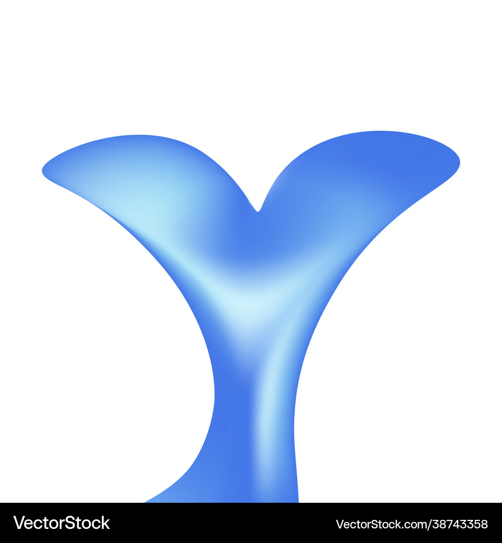 Fish tail isolated on white background blue Fish tail isolated on white background blue vector image