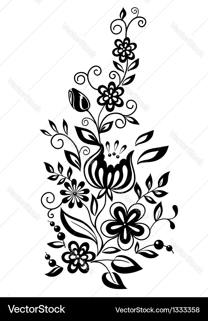 Floral Scroll Pattern vector image