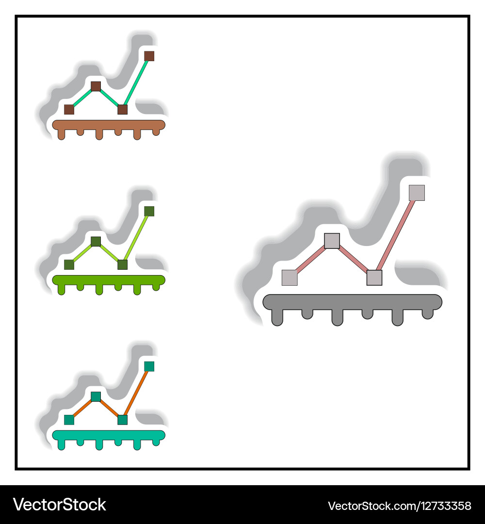Line graph chart business statistic vector image