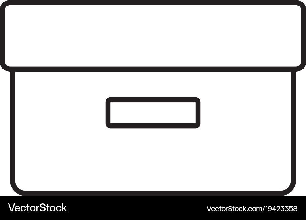 Line work box package object design vector image
