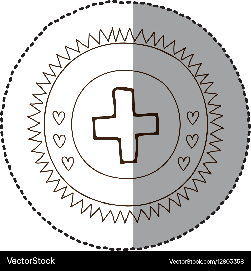 Monochrome circular frame with middle shadow vector image