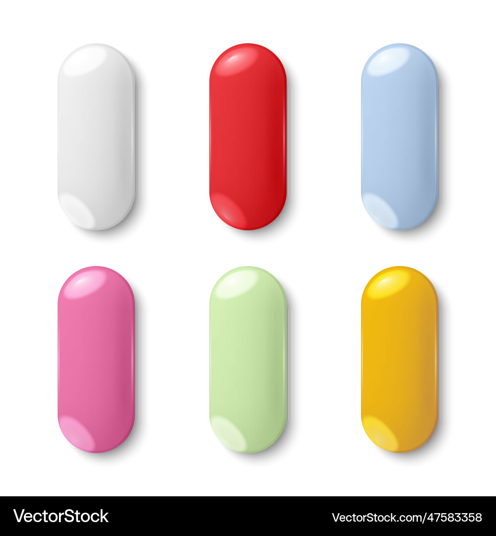 Realistic oval pharmaceutical medical pills Realistic oval pharmaceutical medical pills vector image
