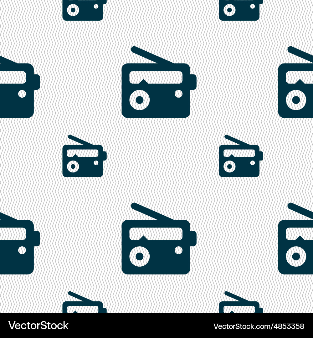 Retro Radio Icon Seamless Pattern Vector Image