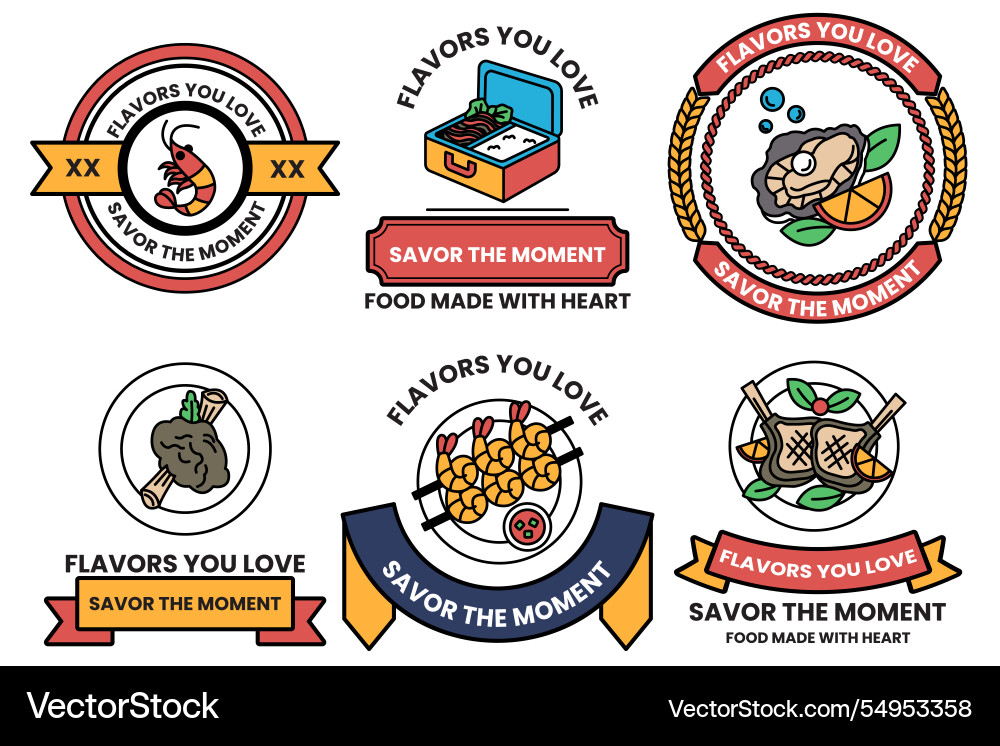 Set of in the concept restaurants and seafood Set of in the concept restaurants and seafood vector image
