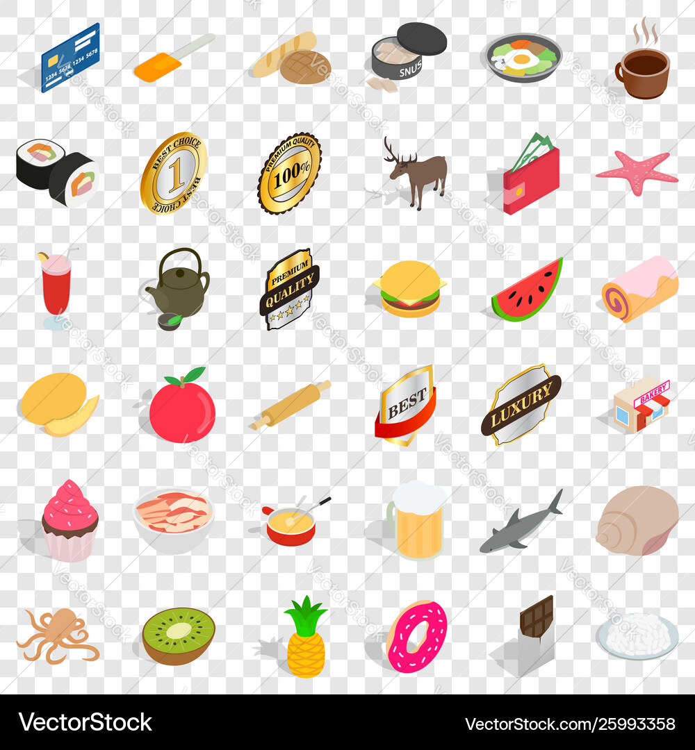 Shell icons set isometric style Vector Image