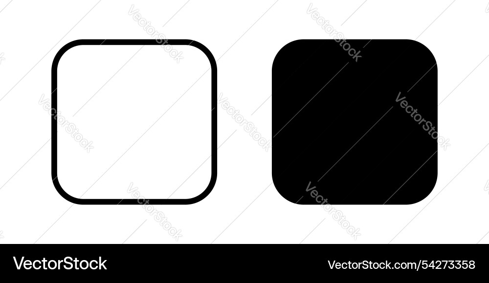 Square frame and shape with rounded corners vector image