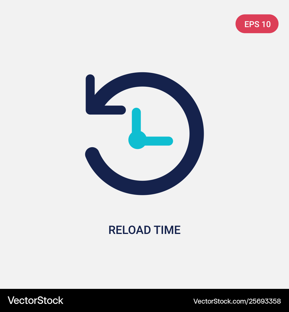 Two color reload time icon from arrows concept vector image