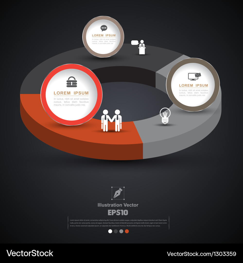 3D Circular Graph Concept vector image