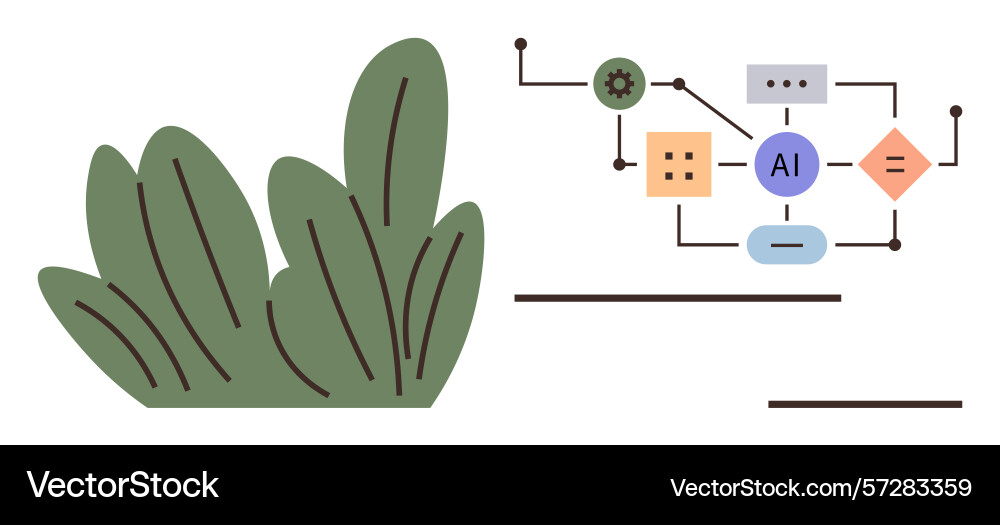 Ai technology process visualization with abstract Ai technology process visualization with abstract vector image