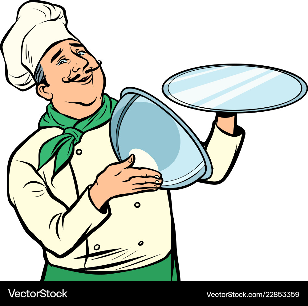 Chef with Open Tray vector image
