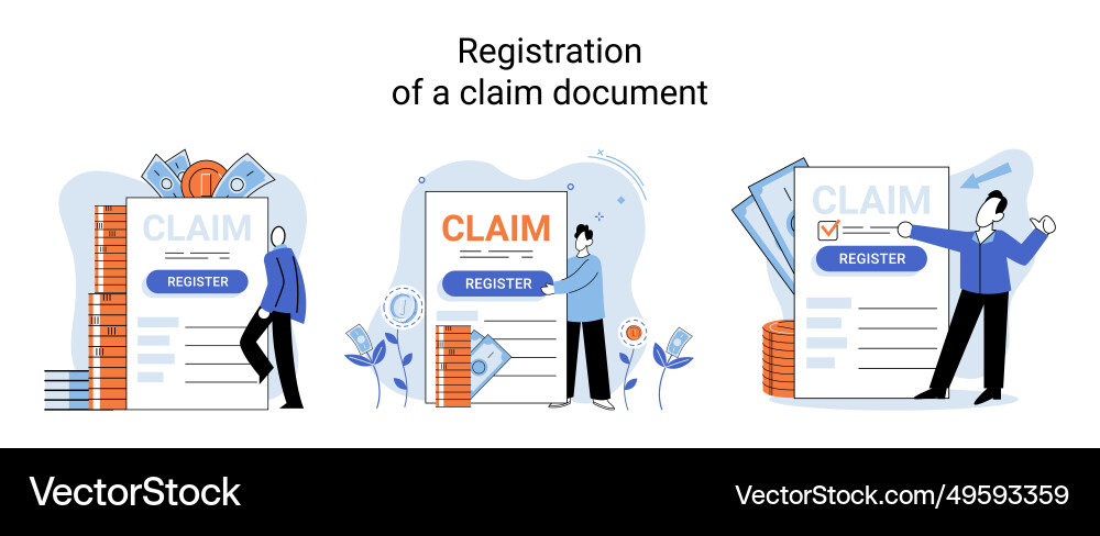 Claim compensate wisely by navigating form Claim compensate wisely by navigating form Vector Image