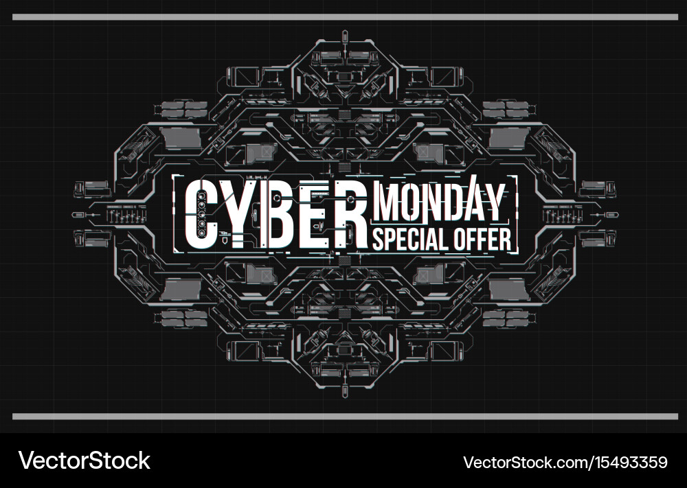Cyber monday background with futuristic user Vector Image