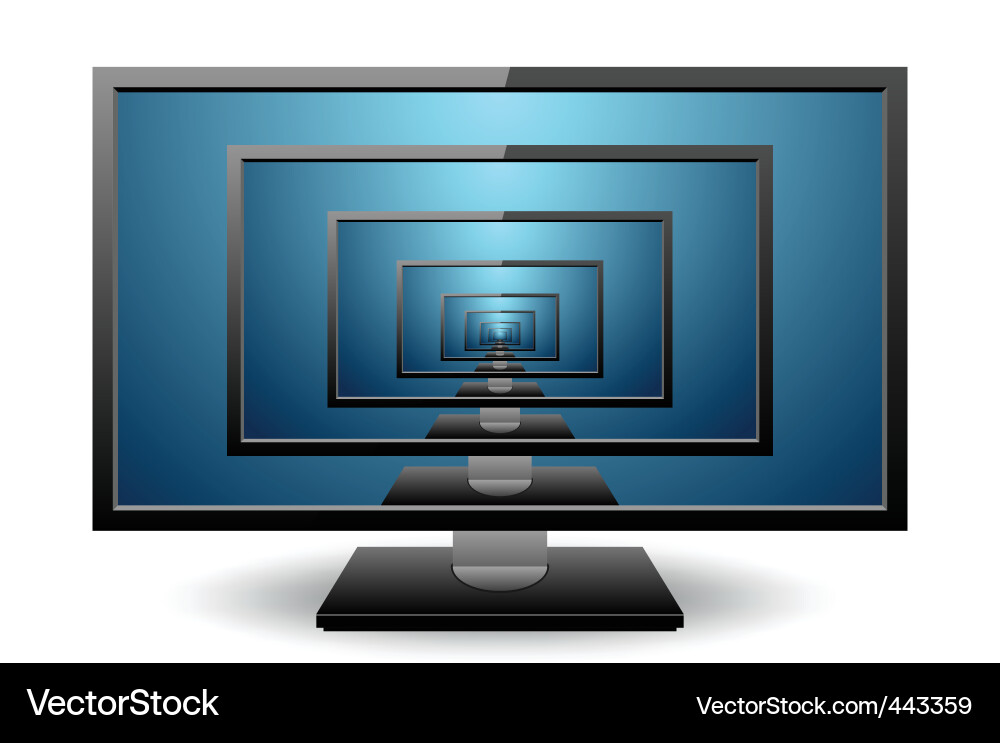Droste Effect Monitor Reflection Vector Image