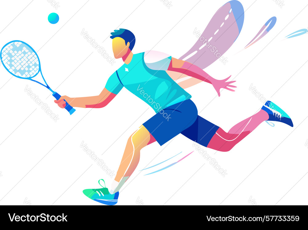 Dynamic badminton player - agile sport action vector image