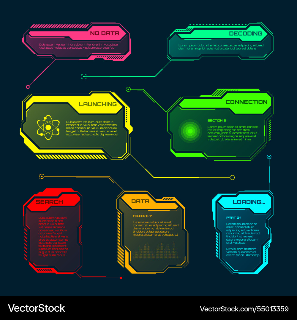 Futuristic hud or ui elements sci-fi user Futuristic hud or ui elements sci-fi user vector image