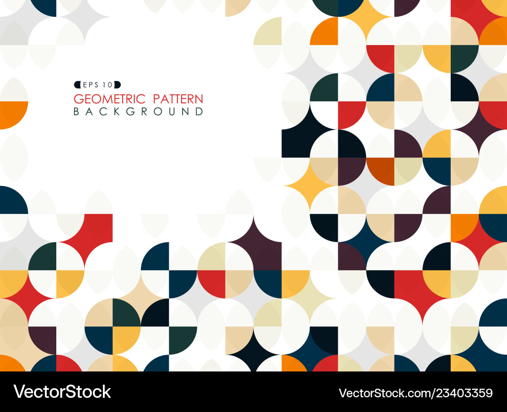 Geometric Colorful Circle Pattern Vector Image