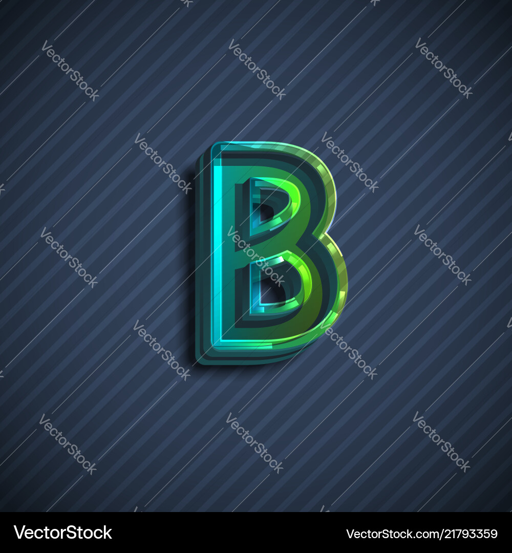 Glassy 3d font character Glassy 3d font character vector image