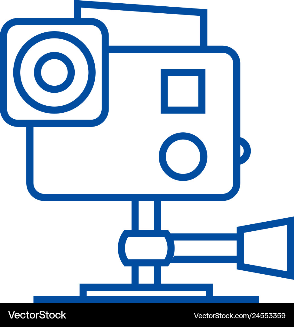 Go pro video Kamera Linie Icon Konzept Go pro video Kamera Linie Icon Konzept vektorbild