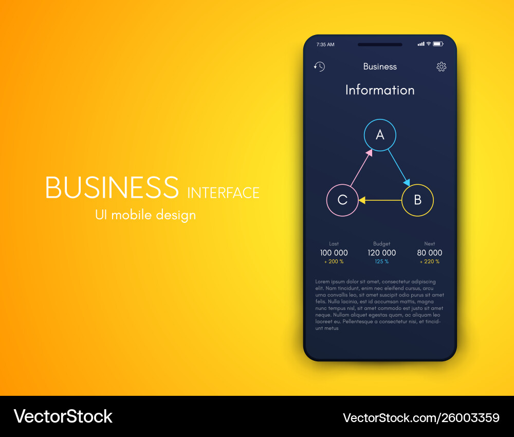 Graphics mobile infographics with three Graphics mobile infographics with three Vector Image
