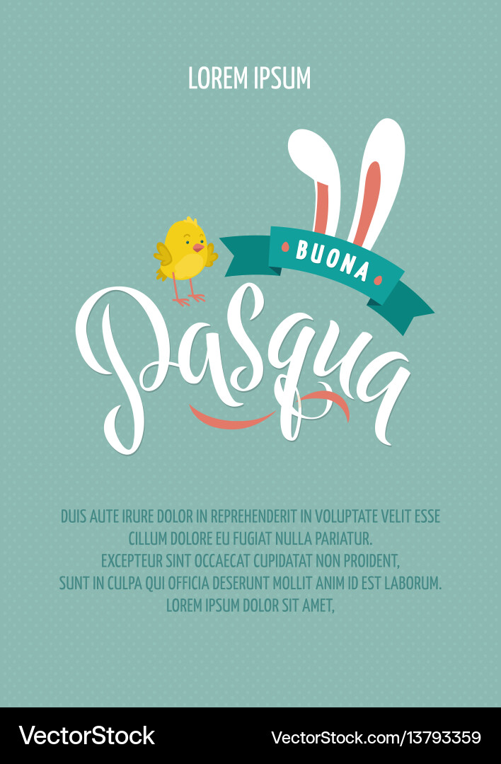 Happy easter italian calligraphy greeting card Happy easter italian calligraphy greeting card vector image