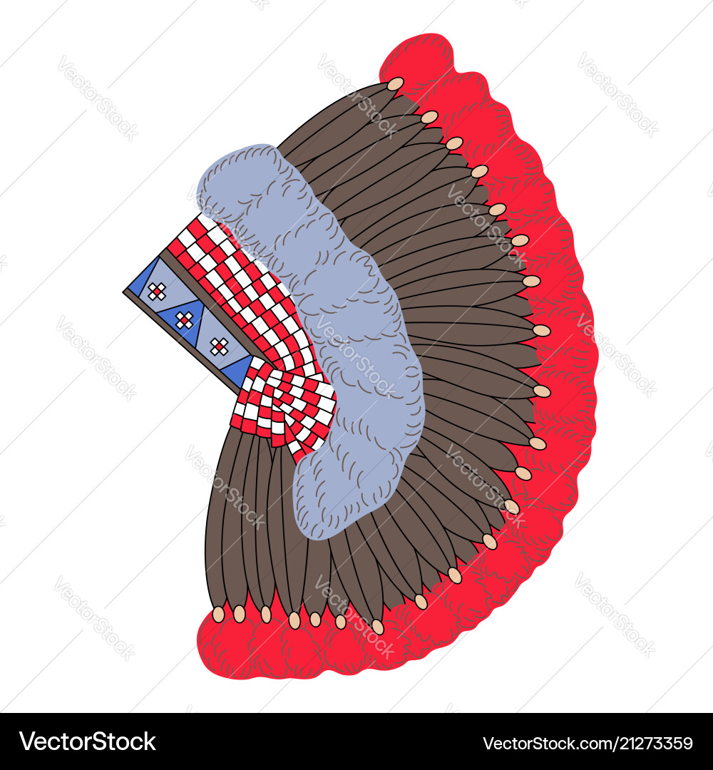 Headdress of north american indians Vector Image