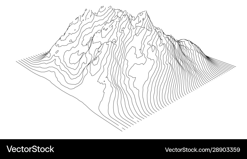 Kurve Linien in Form Teil Bergkette Kurve Linien in Form Teil Bergkette vektorbild