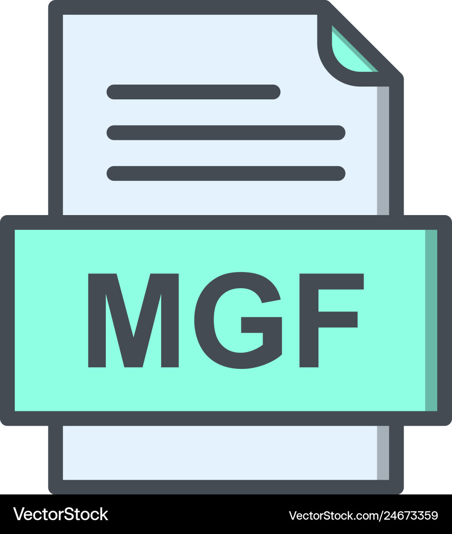 Mgf file document icon vector image