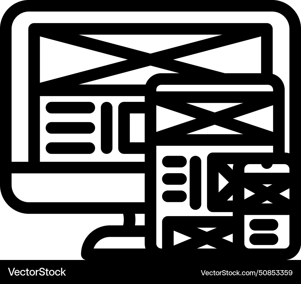 Mockup ux ui design line icon Vector Image
