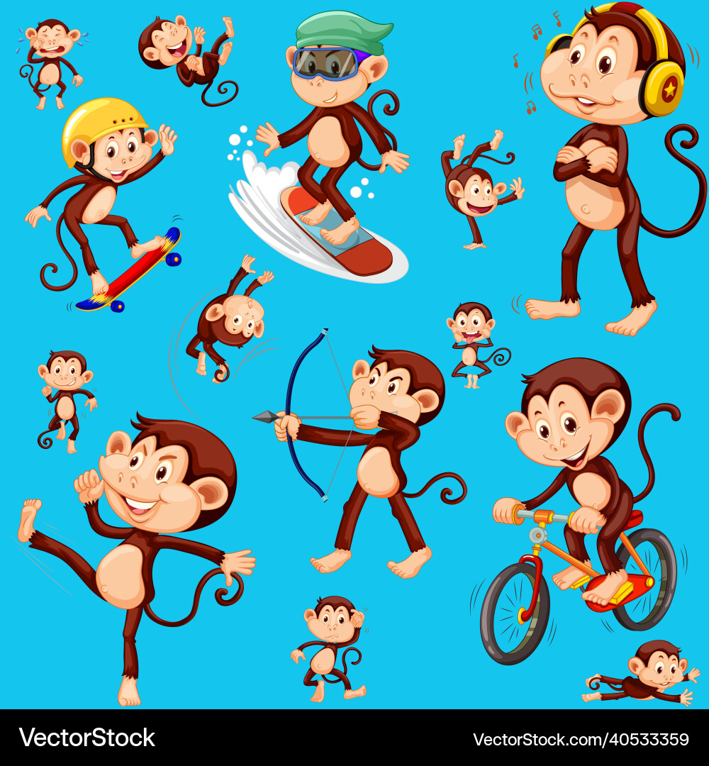 Monkey seamless pattern background Monkey seamless pattern background vector image