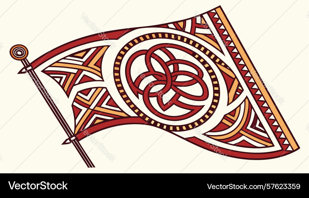 Ornate circular pattern flag design generative ai vector image