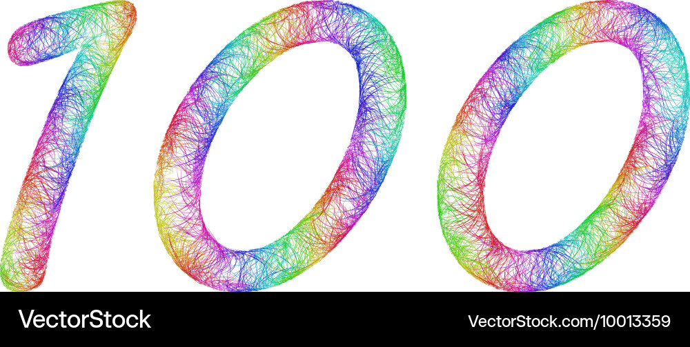 Rainbow sketch font design Vector Image