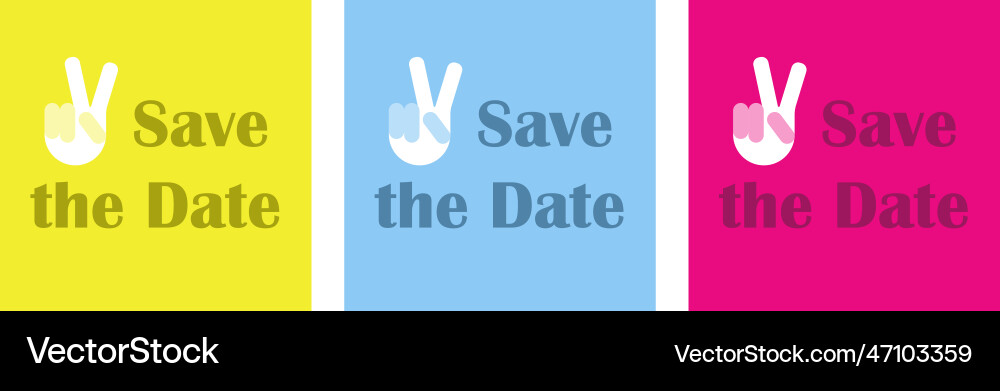 Save the date simple posters set with hand Save the date simple posters set with hand vector image