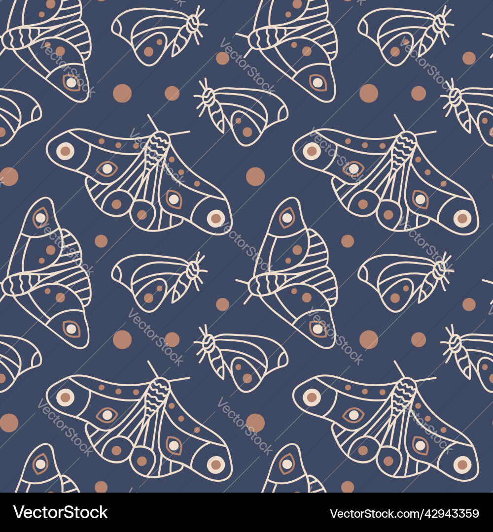 Seamless pattern with moth insects Seamless pattern with moth insects vector image